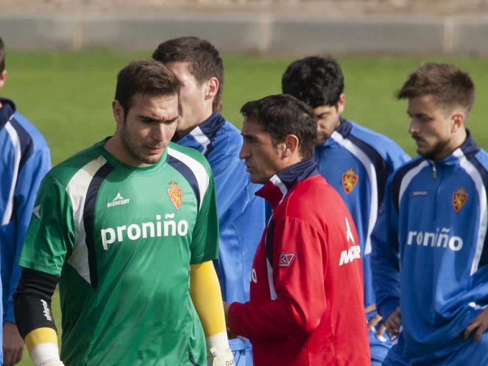 Roberto, durante un entrenamiento