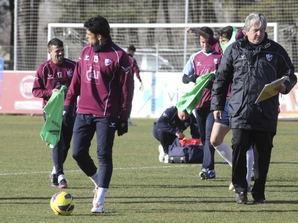 D'Alessandro, durante el entrenamiento de este miércoles