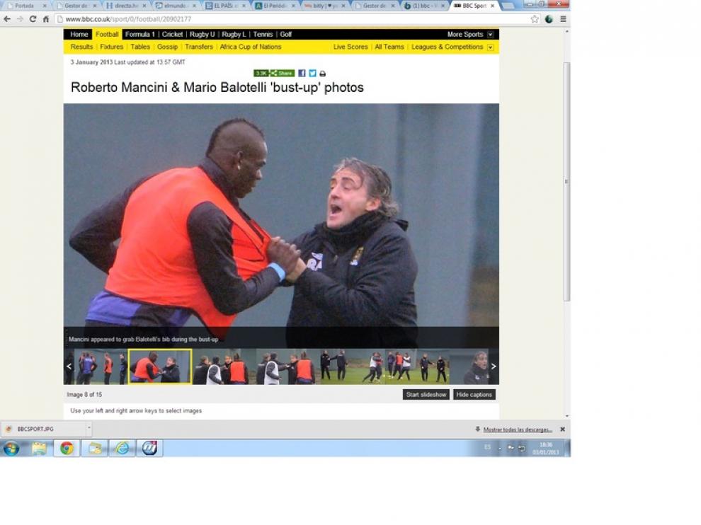 Balotelli y Mancini, en medio de una pelea