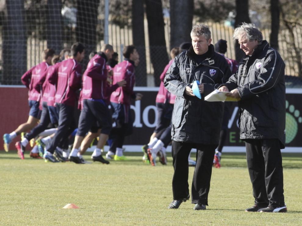 El técnico argentino, durante un entrenamiento