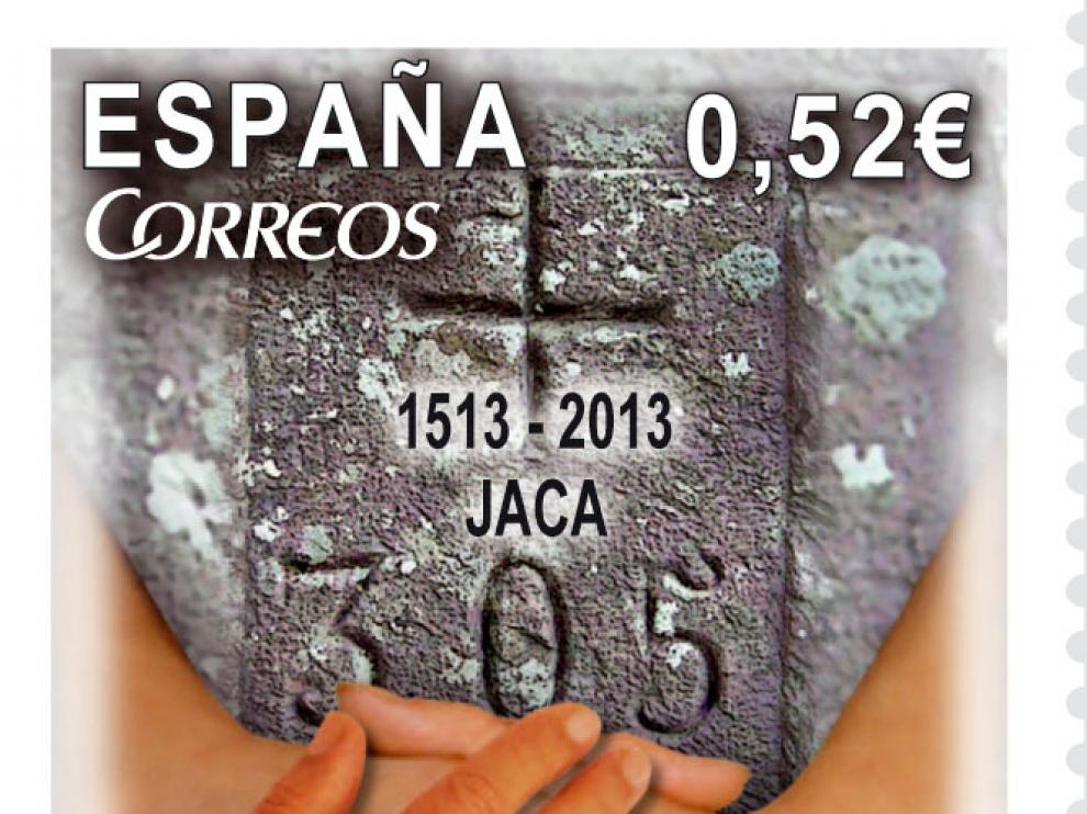 Imagen del sello sobre las mugas del Pirineo