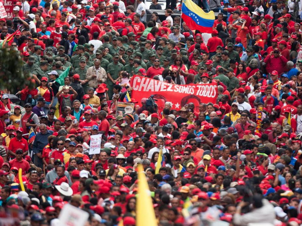 Seguidores del presidente venezolano Hugo Chávez