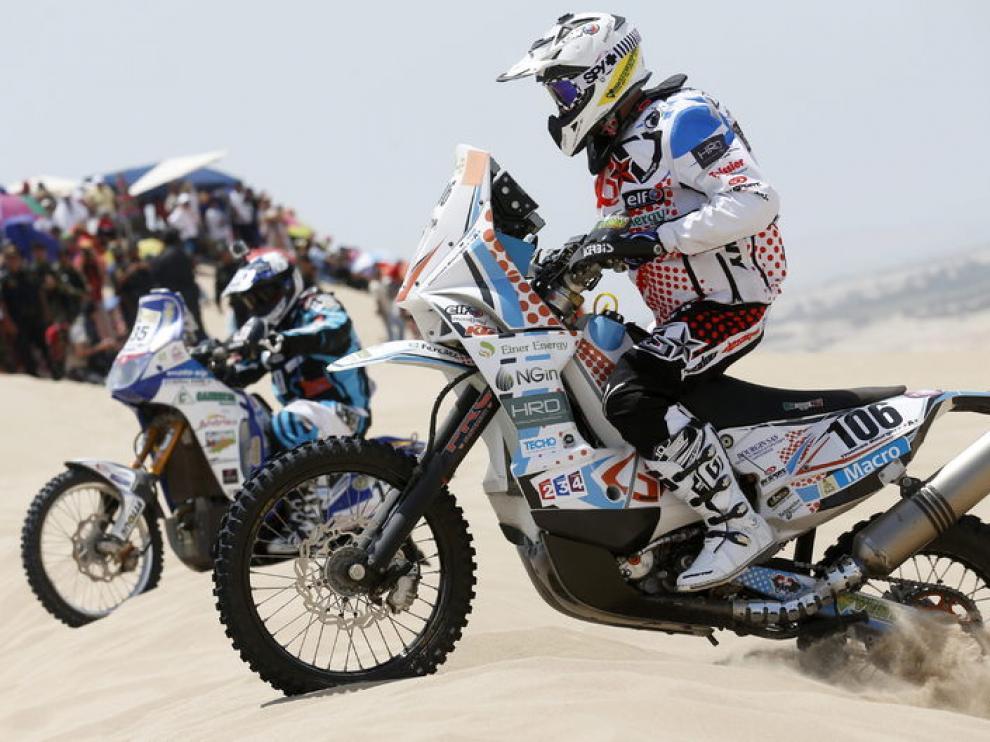 Thomas Bourgin compitiendo durante la primera etapa del Rally Dakar