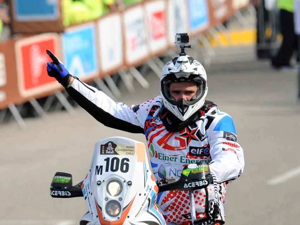 Thomas Bourgin en la salida del rally