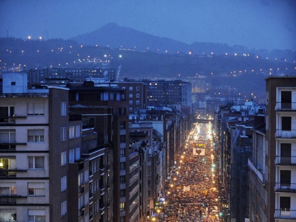 Imagen aérea de la manifestación