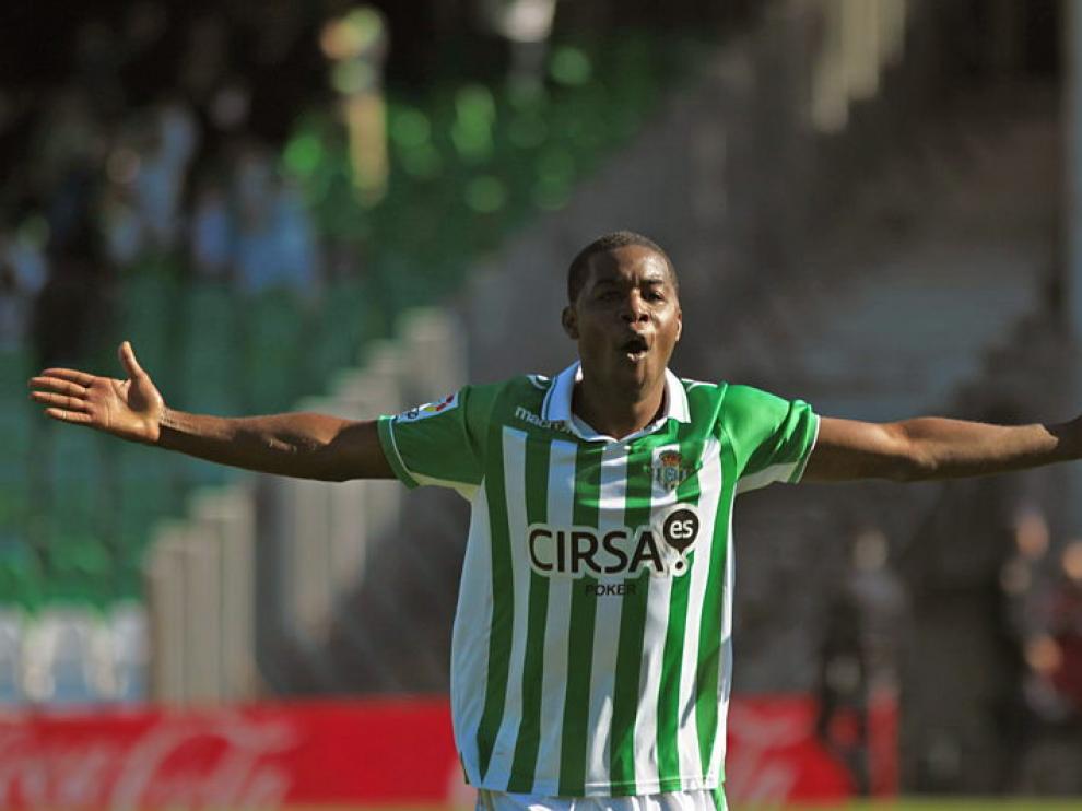 Cambell celebra el primer gol verdiblanco