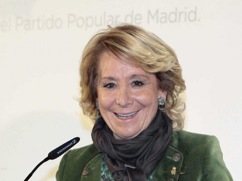 Esperanza Aguirre durante su participación este jueves en el Foro Nueva Murcia.