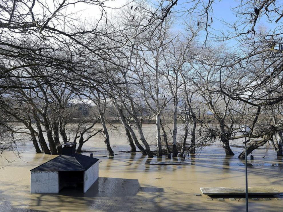 Crecida del Ebro a su paso por Gallur