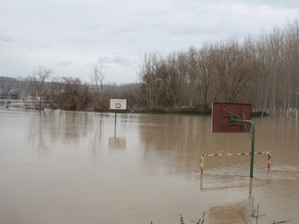 La crecida en Cabañas de Ebro