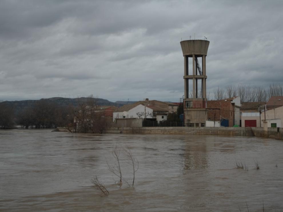 La crecida en Cabañas de Ebro