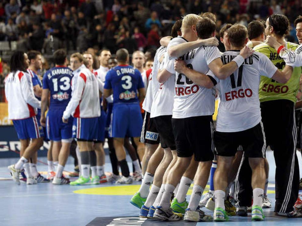 Los jugadores alemanes celebran su victoria frente a Francia.