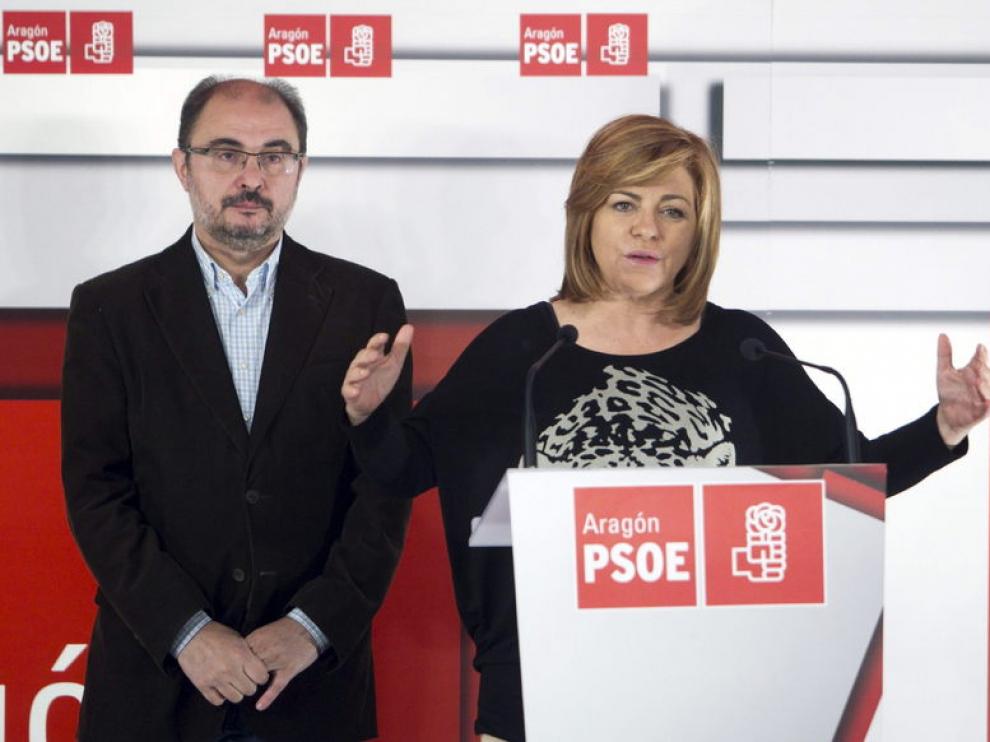 Lambán y Valenciano, en Zaragoza