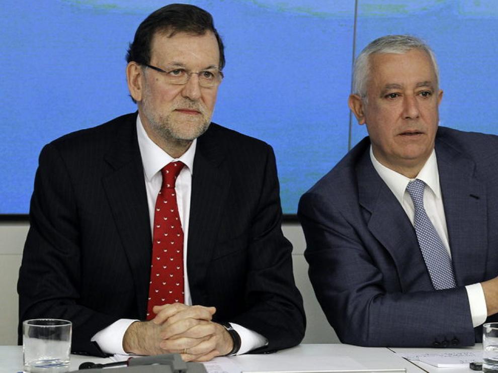 Rajoy y Arenas en la reunión del Comité Ejecutivo del PP
