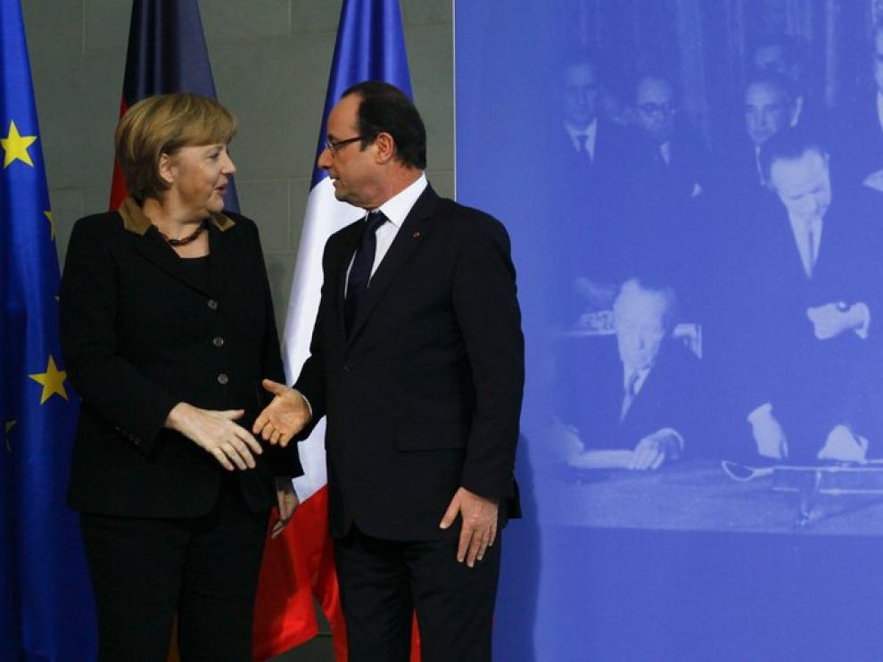 Merkel y Hollande se reúnen con motivo del 50 aniversario del Tratado del Elíseo