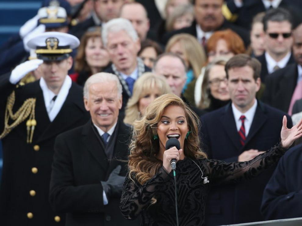 Beyoncé cantó el himno nacional durante la investidura de Obama