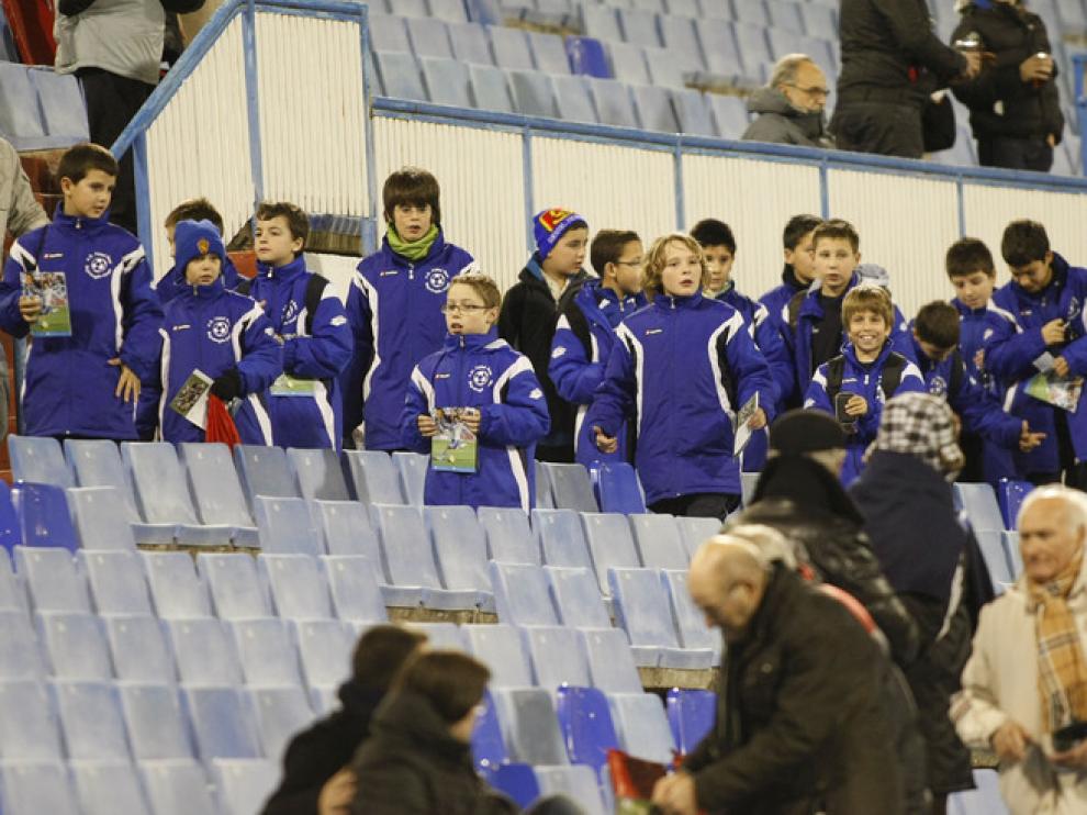 El ambiente en el estadio de La Romareda