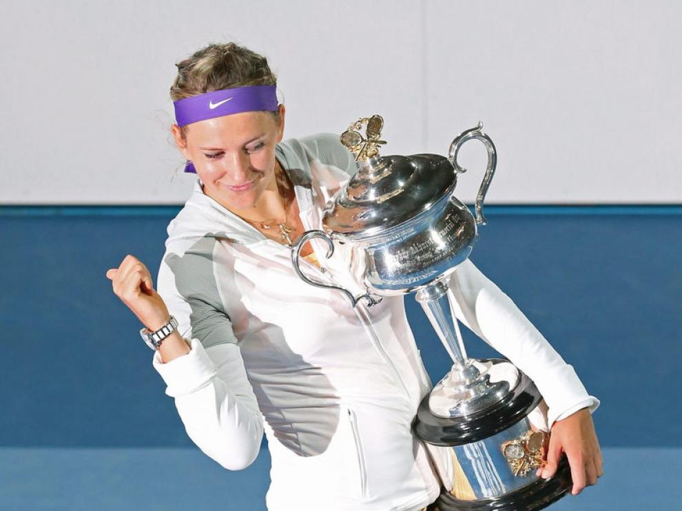 Victoria Azarenka con su trofeo