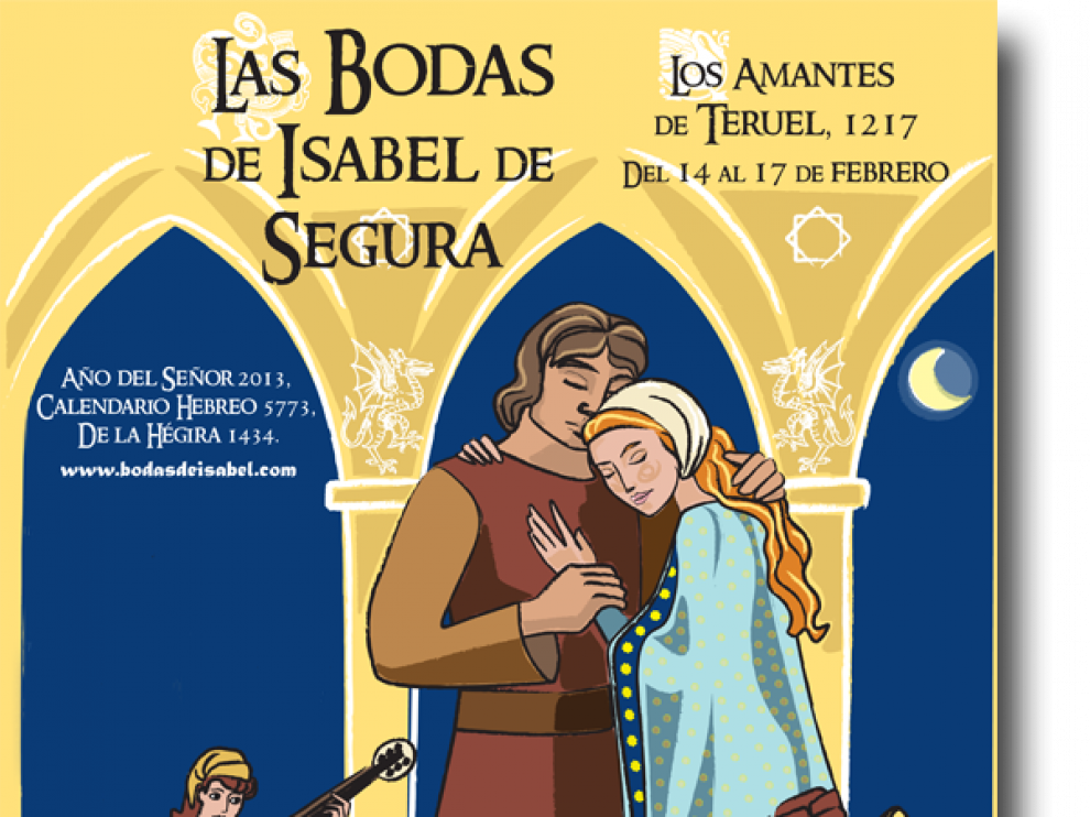 El cartel presenta elementos de las tres culturas que convivían en Teruel