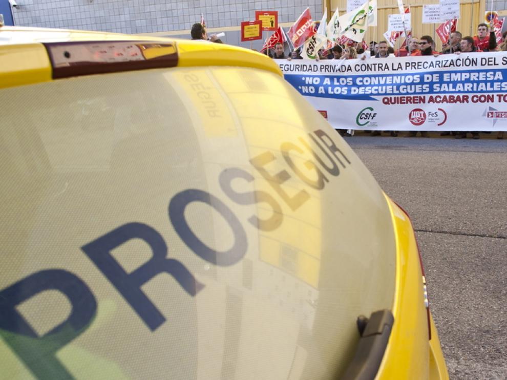 Concentración de los trabajadores de Prosegur
