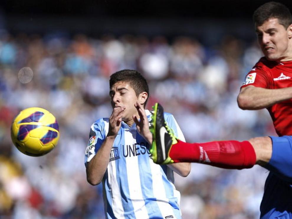 Abraham, en el duelo con el Málaga