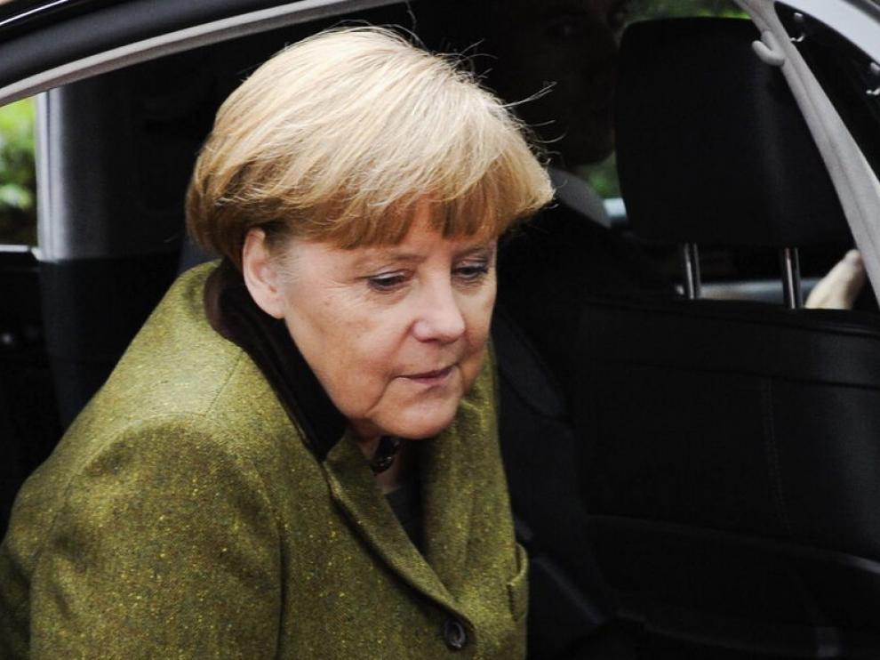 Merkel a su llegada a la cumbre