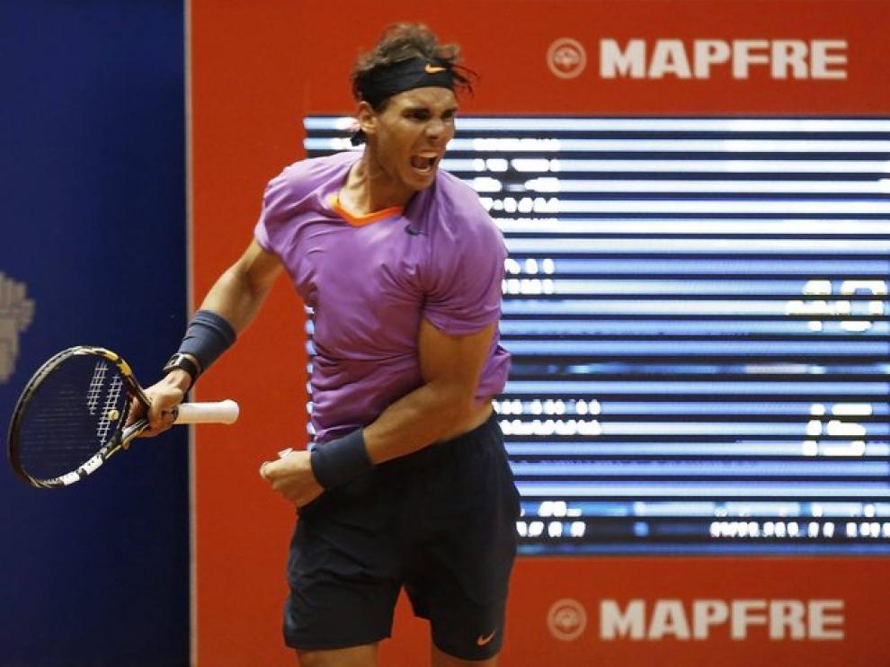 Nadal celebra su victoria en Brasil