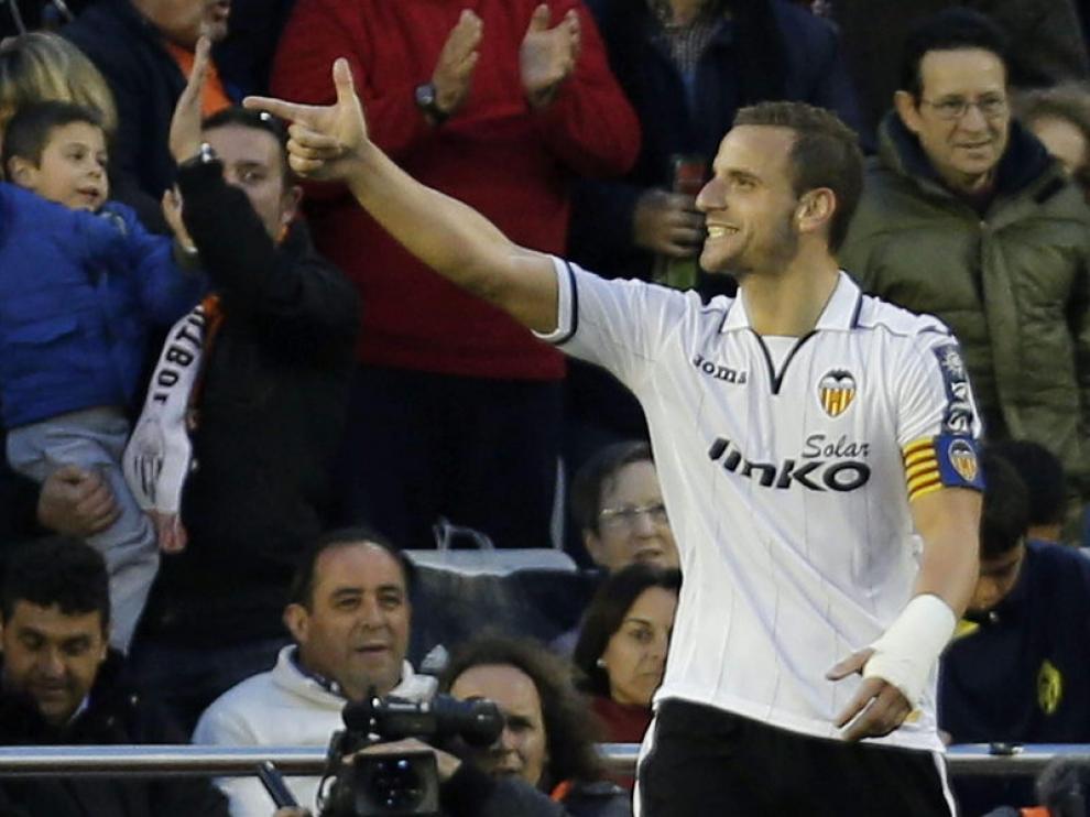 El delantero del Valencia CF, Roberto Soldado