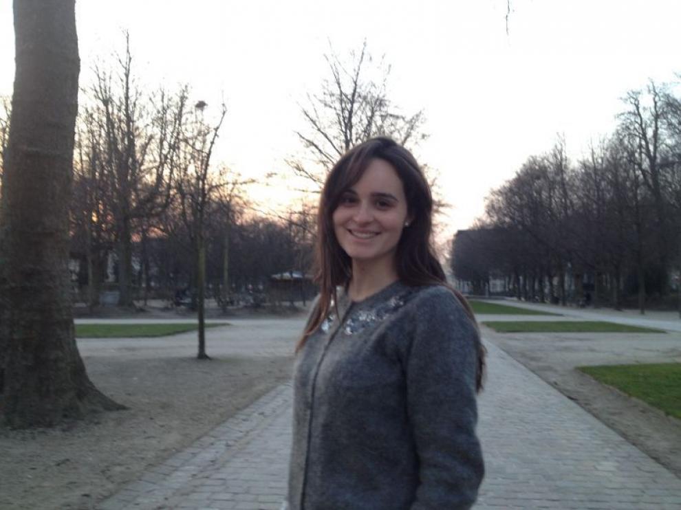Carmen Marco, en un parque de Bruselas