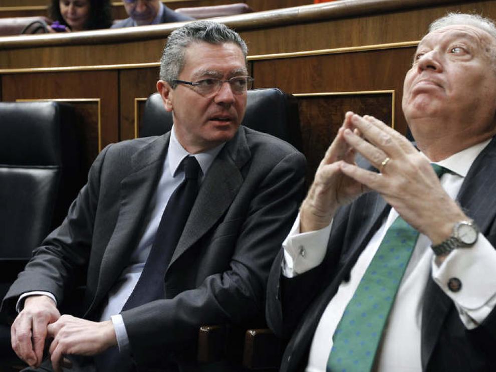 Alberto Ruiz Gallardón y García Margallo en el debate sobre el estado de la Nación