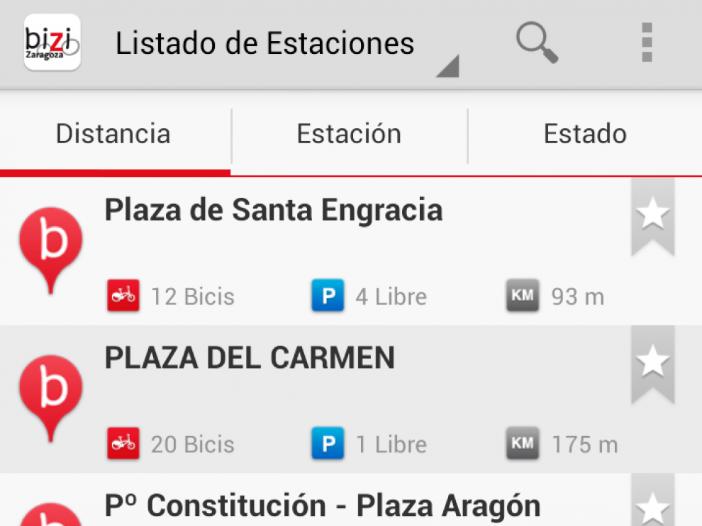 Imagen de la aplicación para móvil del servicio Bizi