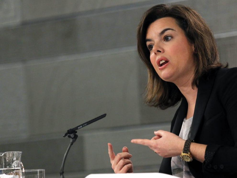 La vicepresidenta del Gobierno, Soraya Sáenz de Santamaría