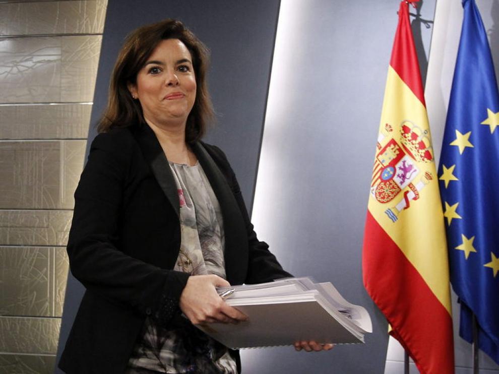 La vicepresidenta del Gobierno, Soraya Sáenz de Santamaría