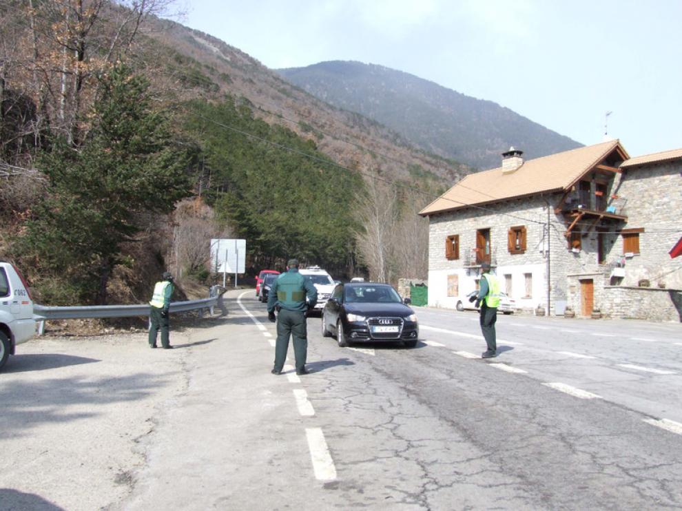 Control de la Guardia Civil tras el atraco de 2013