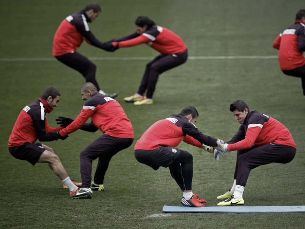 El Atléti se prepara para el choque.