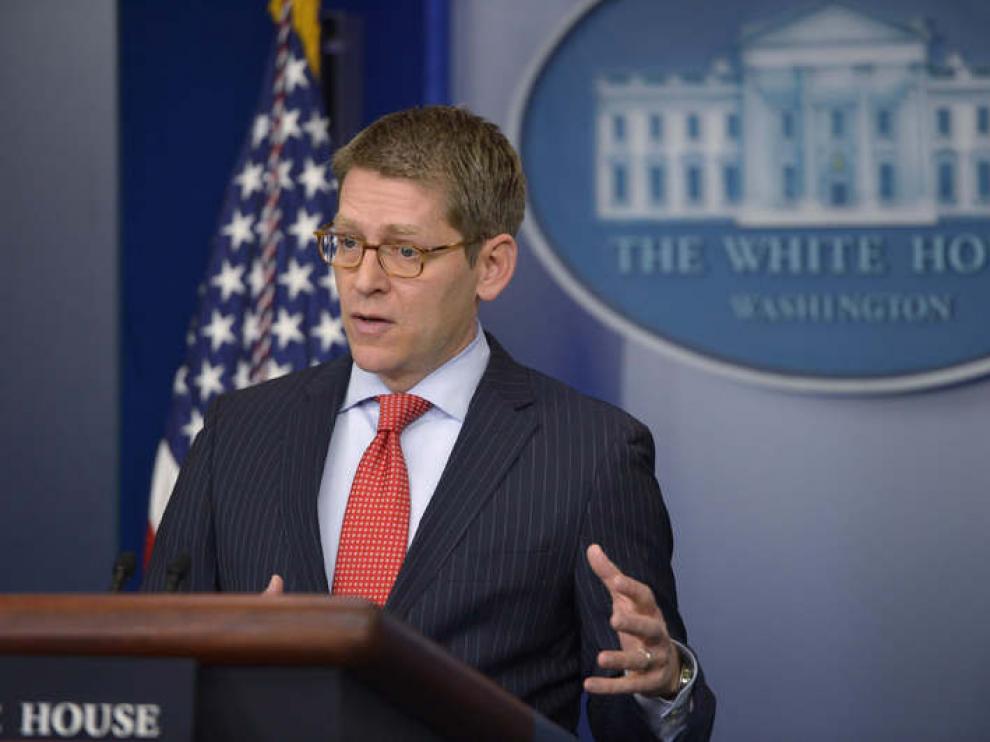 Portavoz de la Casablanca, Jay Carney, en una rueda de prensa sobre el 'secuestro' presupuestario