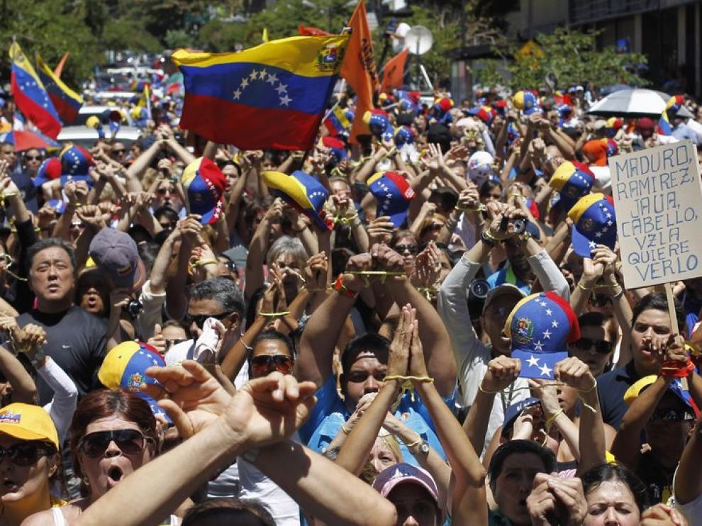 La protesta se ha producido en el municipio de Chacao.