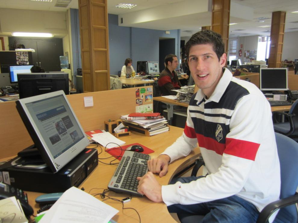 Damjan Rudez, en la redacción de Heraldo.es
