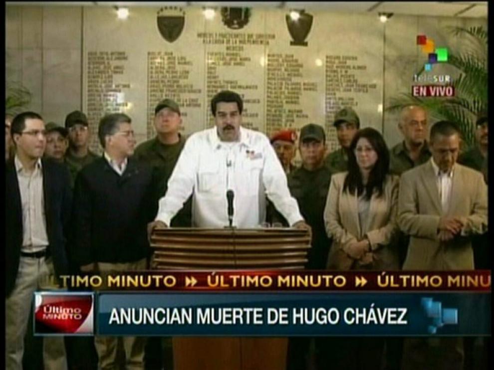 Maduro anunció al pueblo venezolano la muerte de Chávez