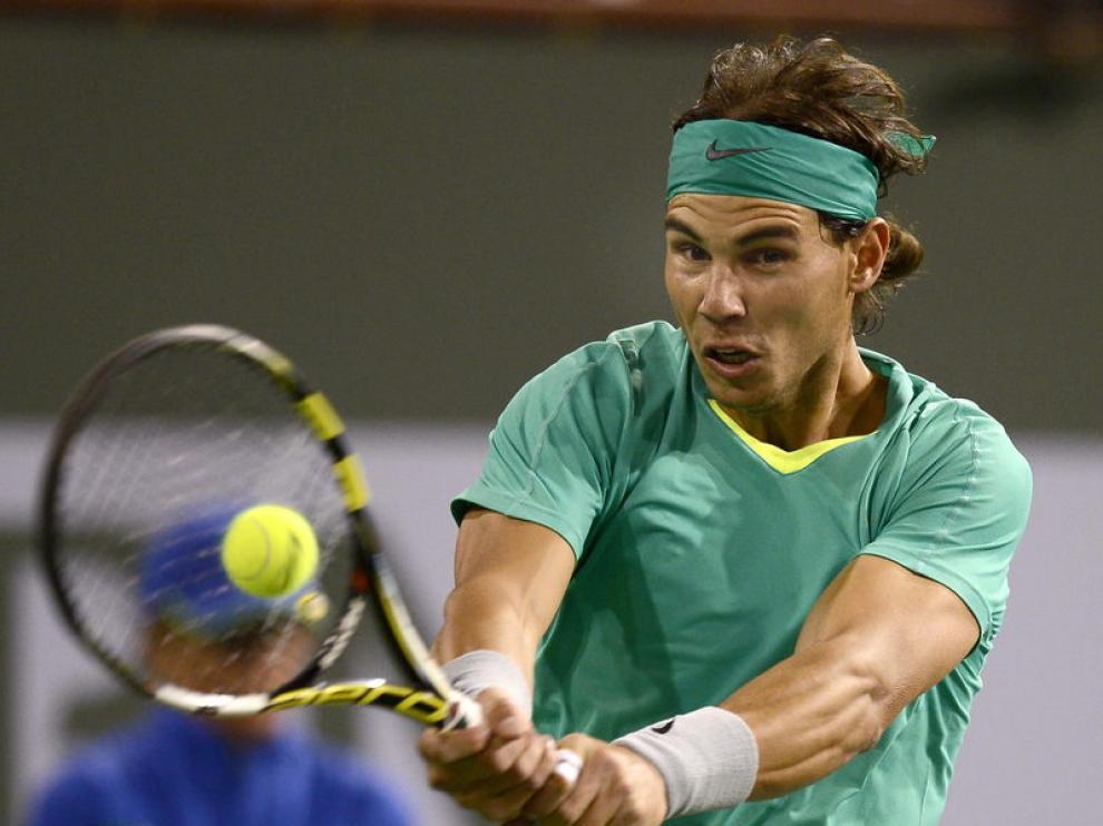 Nadal, durante el partido contra Harrison en Indian Wells