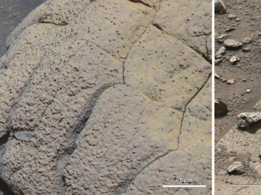 Dos rocas descubiertas en Marte por el Opportunity y el Curiosity