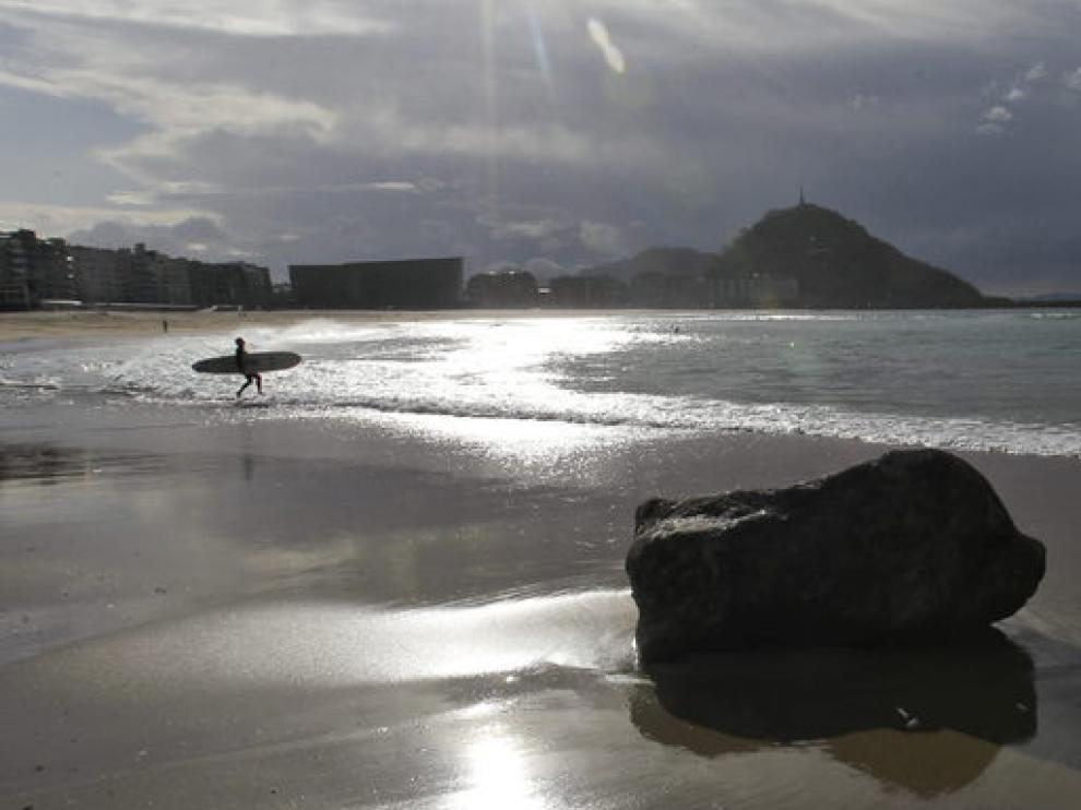 La playa de la Zurriola de San Sebastián