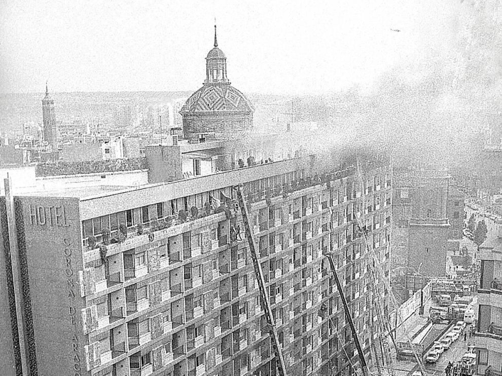 Imagen de archivo del incendio del hotel Corona