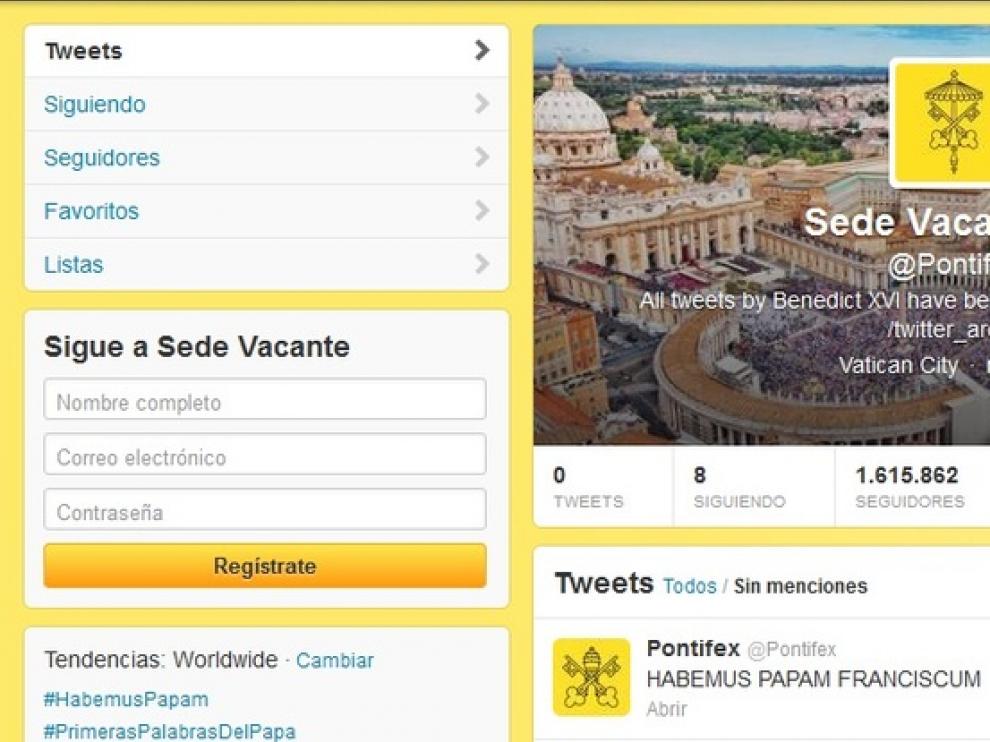 Primer mensaje en la red social tras la elección del Papa