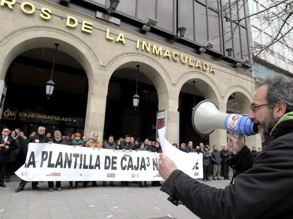 Protestas de empleados de Caja3