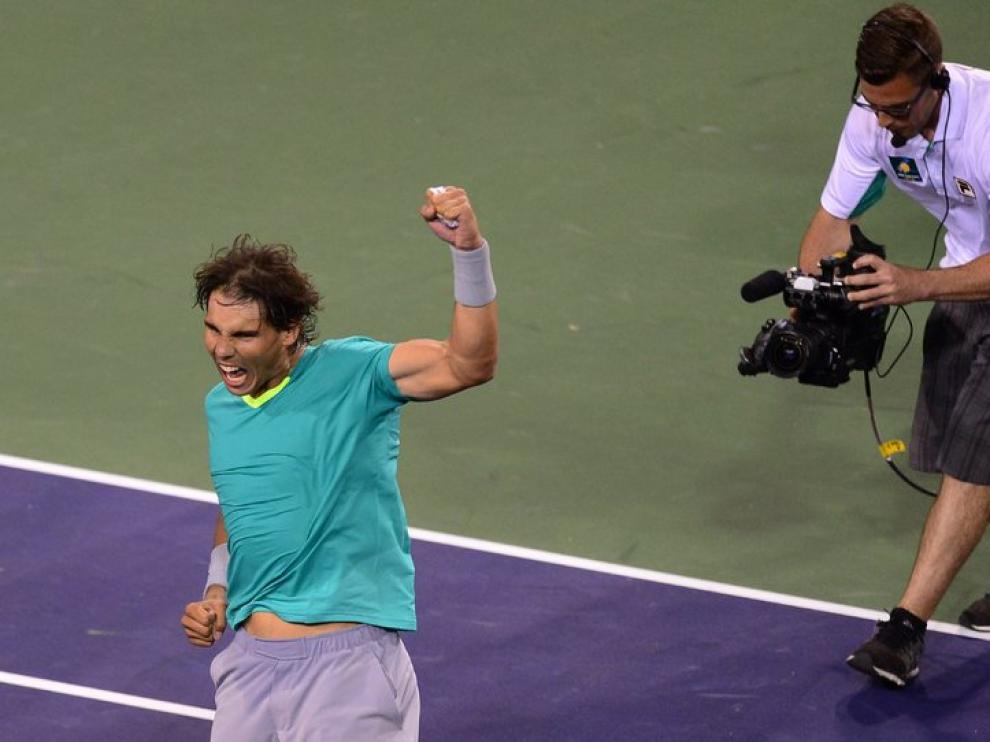 Nadal celebra su triunfo en octavos