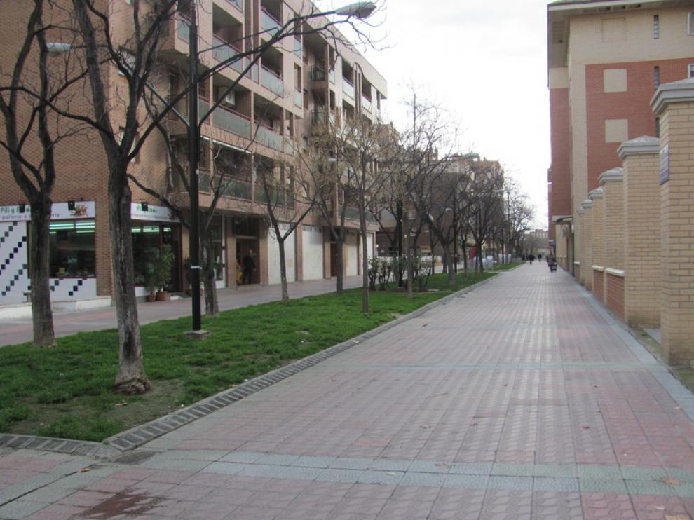Calle de Ildefonso Manuel Gil, en el Actur, sin bancos
