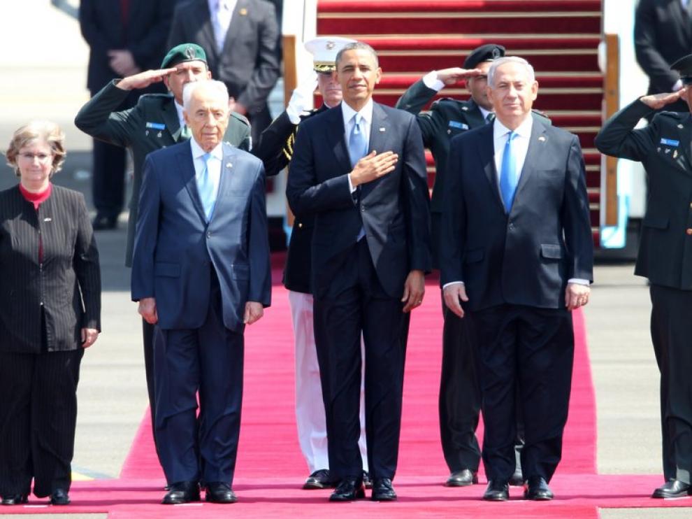 Fue recibido por el primer ministro israelí, Benjamin Netanyahu, y el presidente, Simon Peres