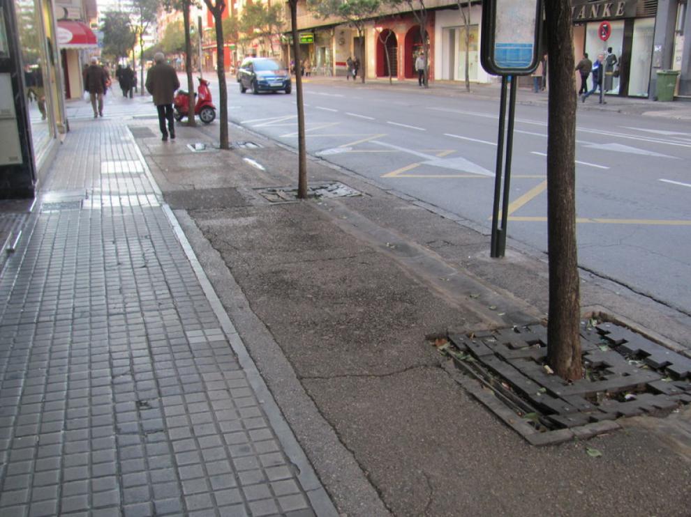 Firme de la calle de Santander en Zaragoza