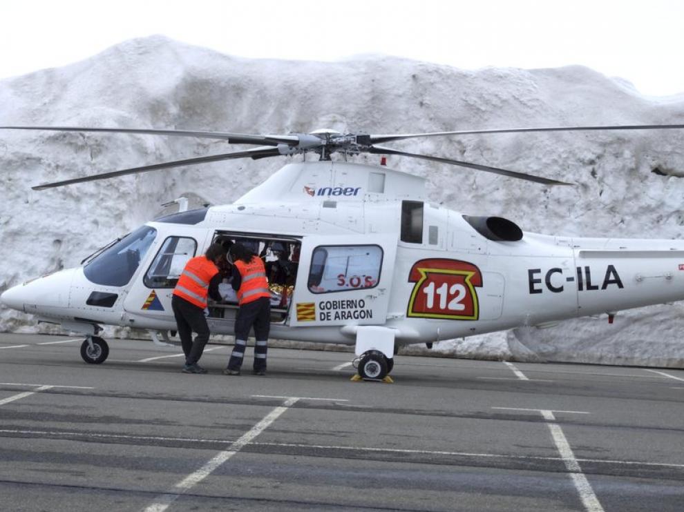 La menor fue trasladada de urgencia a Zaragoza en helicóptero