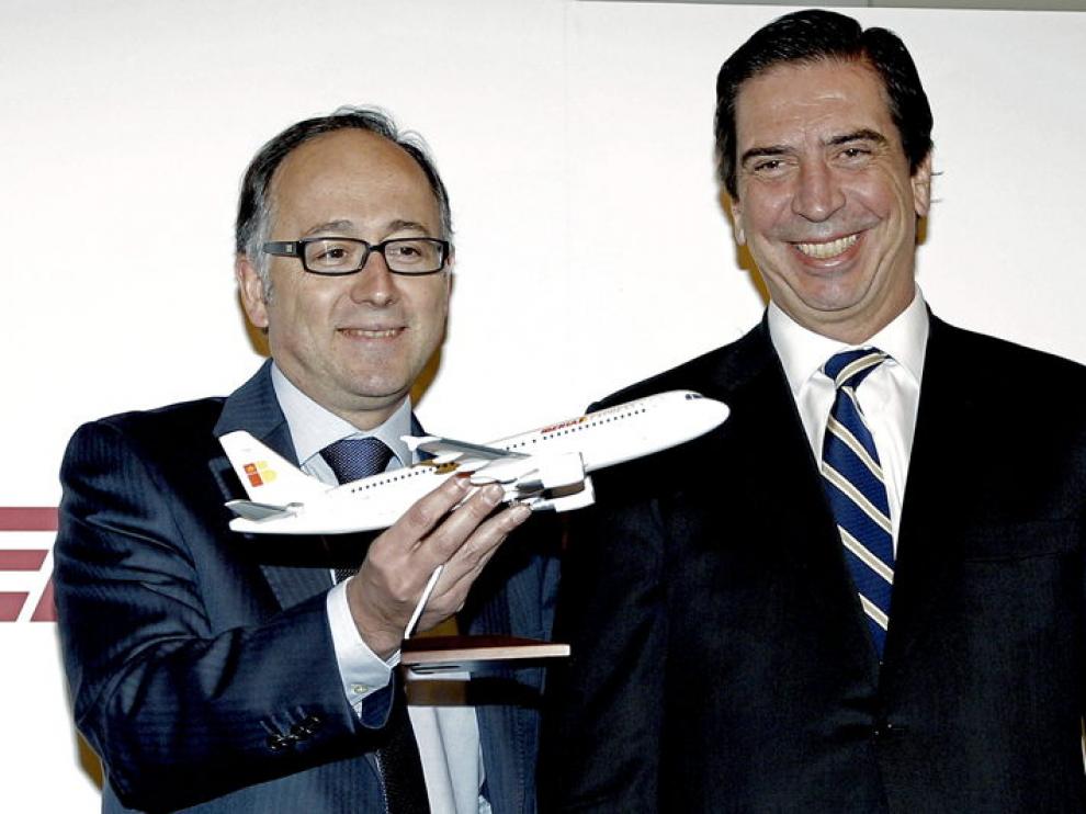 Luis Gallego, a la izquierda, y Sánchez-Lozano